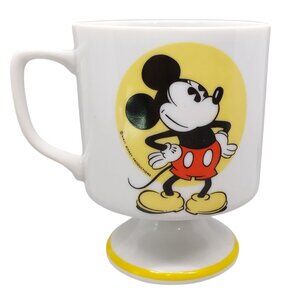 Walt Disney Productions Japan Mickey Mouse Footed Mug Cup Vintage 1970s